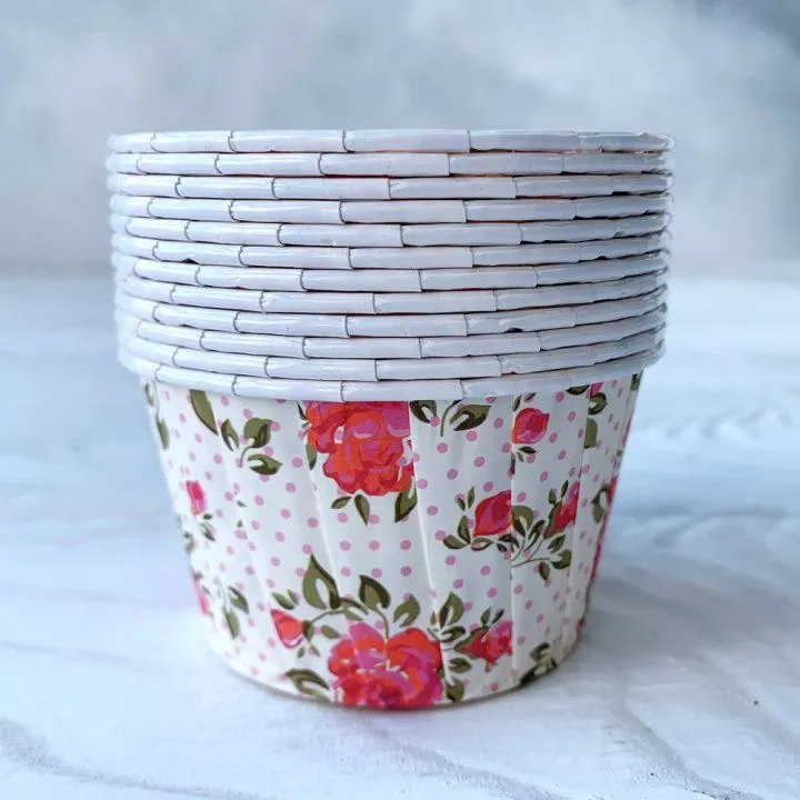 Форма/капсула бумажная "Маффин Роза" (10 шт) 50х40 мм