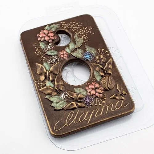 Форма для шоколада "Плитка 8 марта Бабочки", пластик