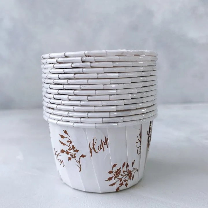 Форма/капсула бумажная "Маффин Happy Коричневые надписи  " (10шт) 50х40 мм