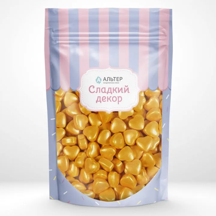 Посыпка Альтер сладкий декор Сердечки 3D мини 50 гр