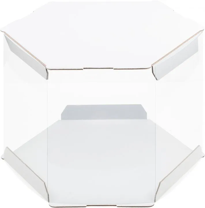 Коробка для торта Шестигранник с прозрачными стенками, 24х24х20 см