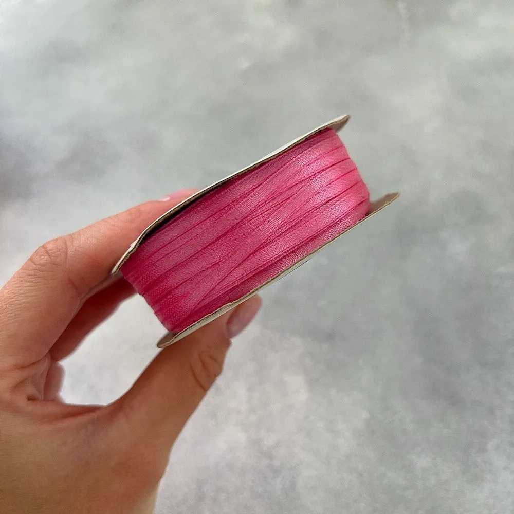 Лента атласная "Розовая-6050" шир-3 мм