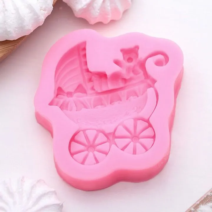 Силиконовая форма молд Коляска 8х7 см