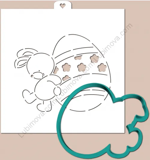 AL Трафарет+форма "Зайчик с яйцом" 11 см