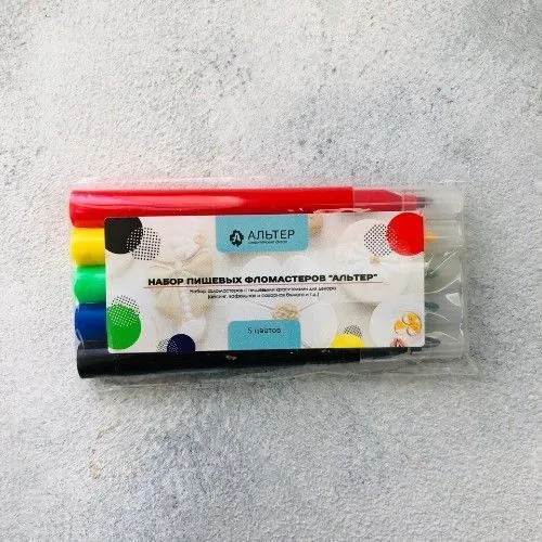 Набор пищевых фломастеров Альтер, 5 цветов