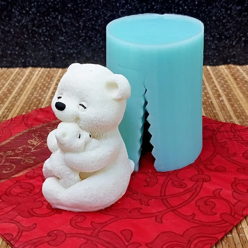 Силиконовая форма молд №1403 "Медведица с медвежонком" №1