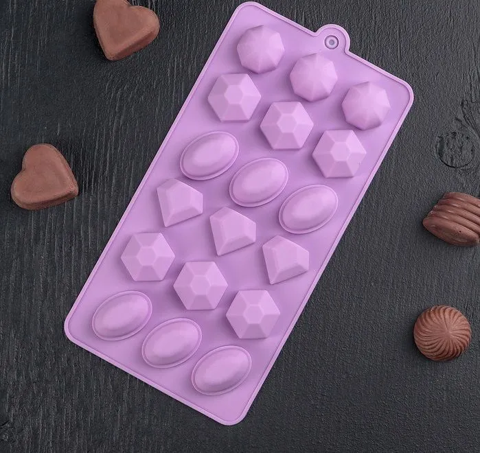 Форма шоколада, силикон «Огранка», 22х11х2 см, 18 ячеек