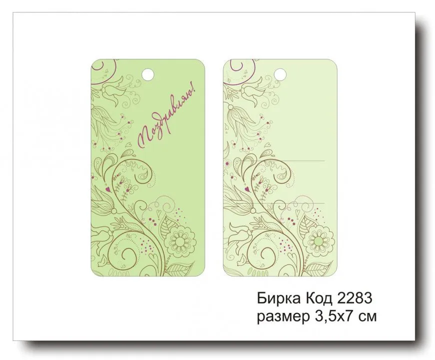 Набор бирок "Поздравляю №2283"  3,5х7 см (10 шт)