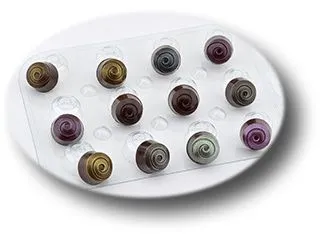 Форма для шоколада "Конфеты круглые Завитушки", (пластик)