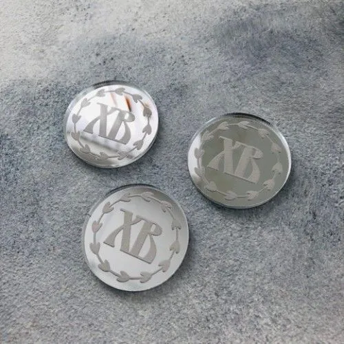 Топпер "ХВ круг", 3 шт, акрил-серебро