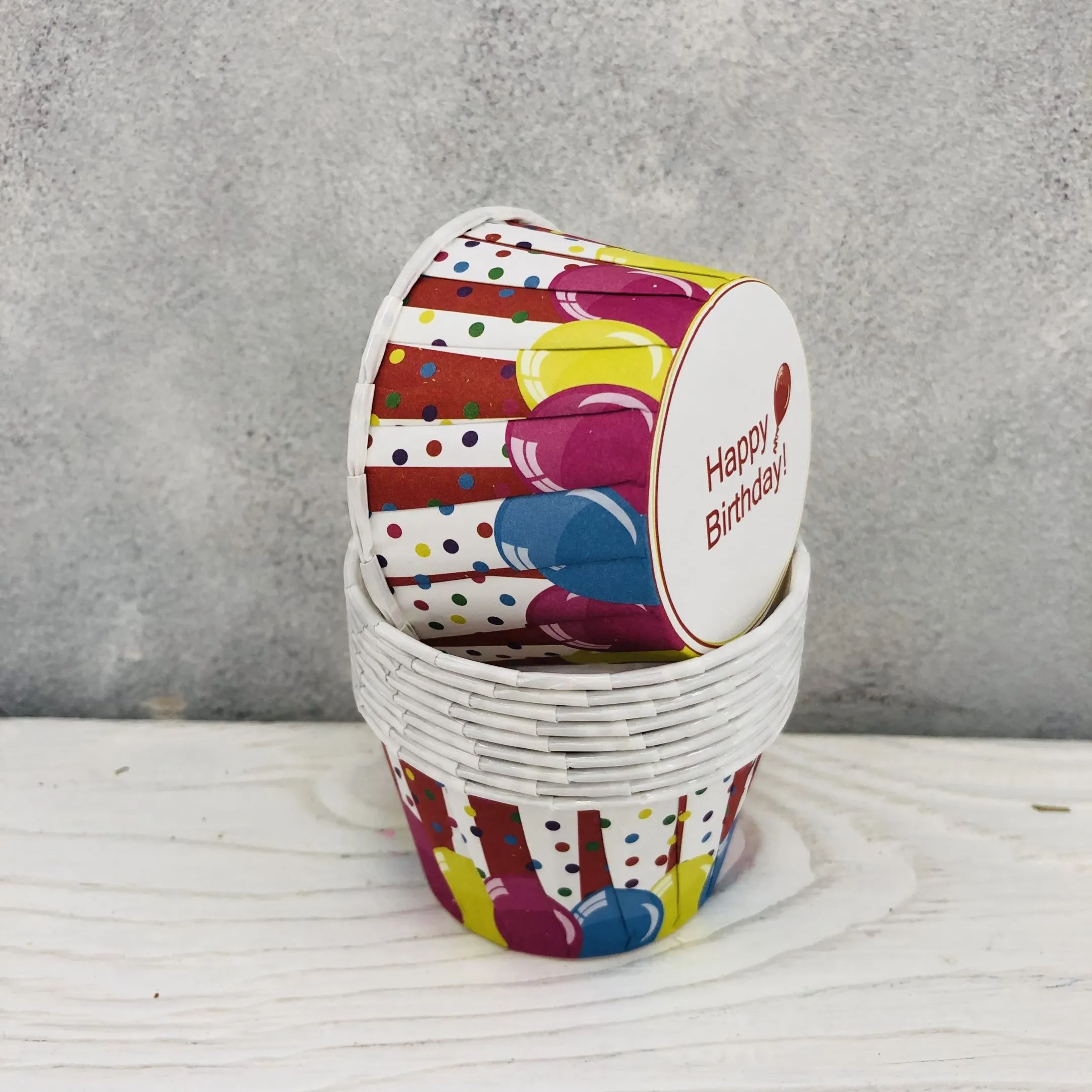 Форма/капсула бумажная "Маффин Happy Birthday" (100 шт) 50х40 мм