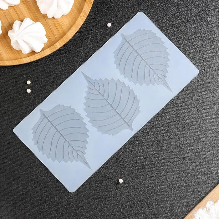 Коврик для айсинга «Тополиный лист», 3 ячейки, 23х11х0,3 см