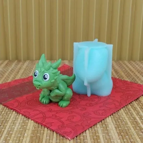 Силиконовая форма молд №2048 "Дракон задувает свечу"
