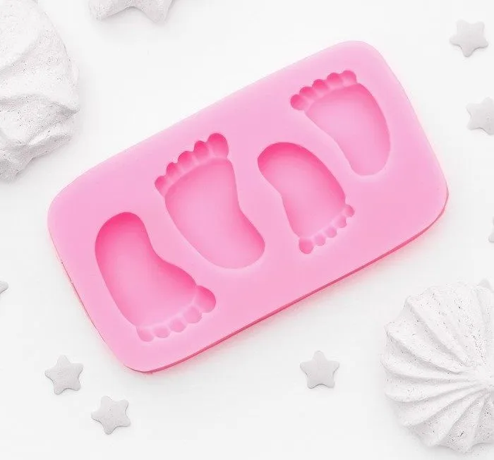 Силиконовая форма молд Следы малыша 9,5×5 см