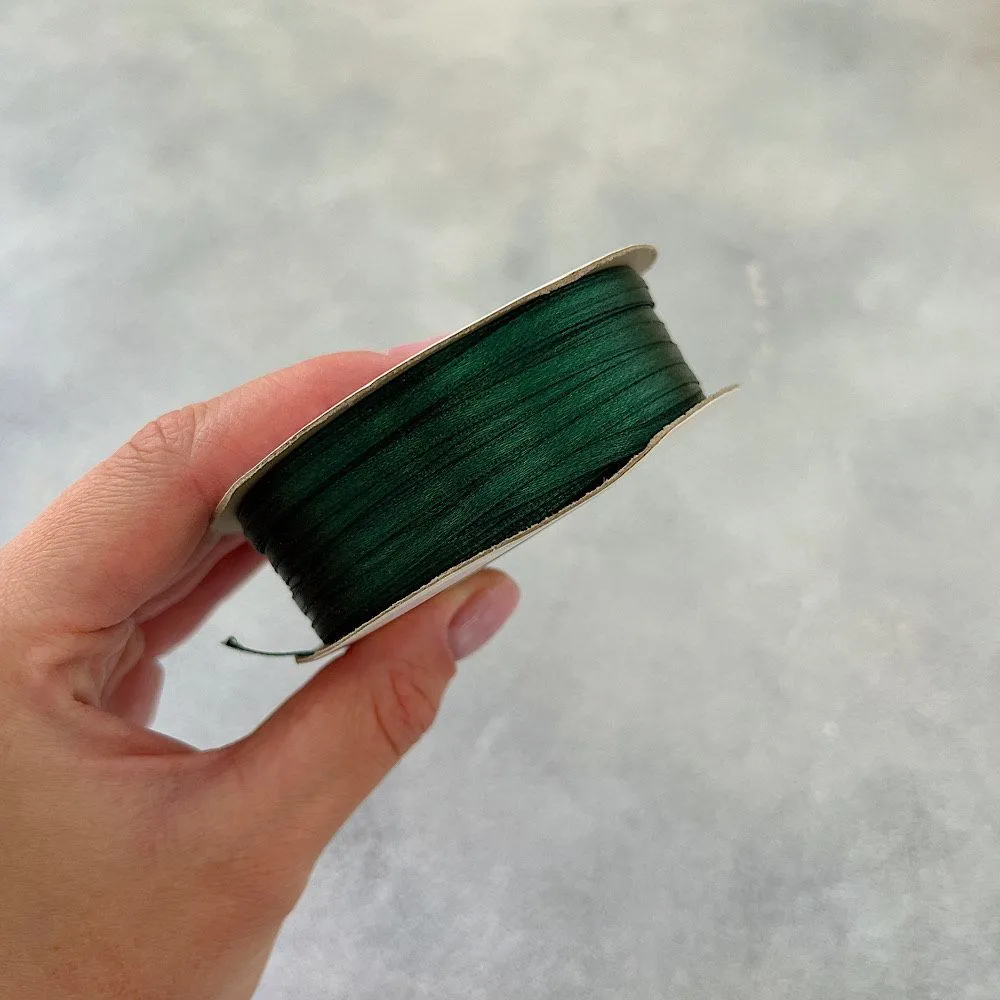 Лента атласная "Изумрудная-6121" шир-3 мм