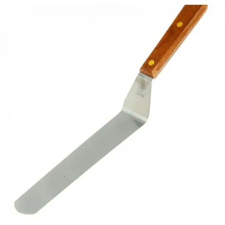 Лопатка-палетка с деревянной ручкой, изогнутая, рабочая поверхность 25x3,3 см