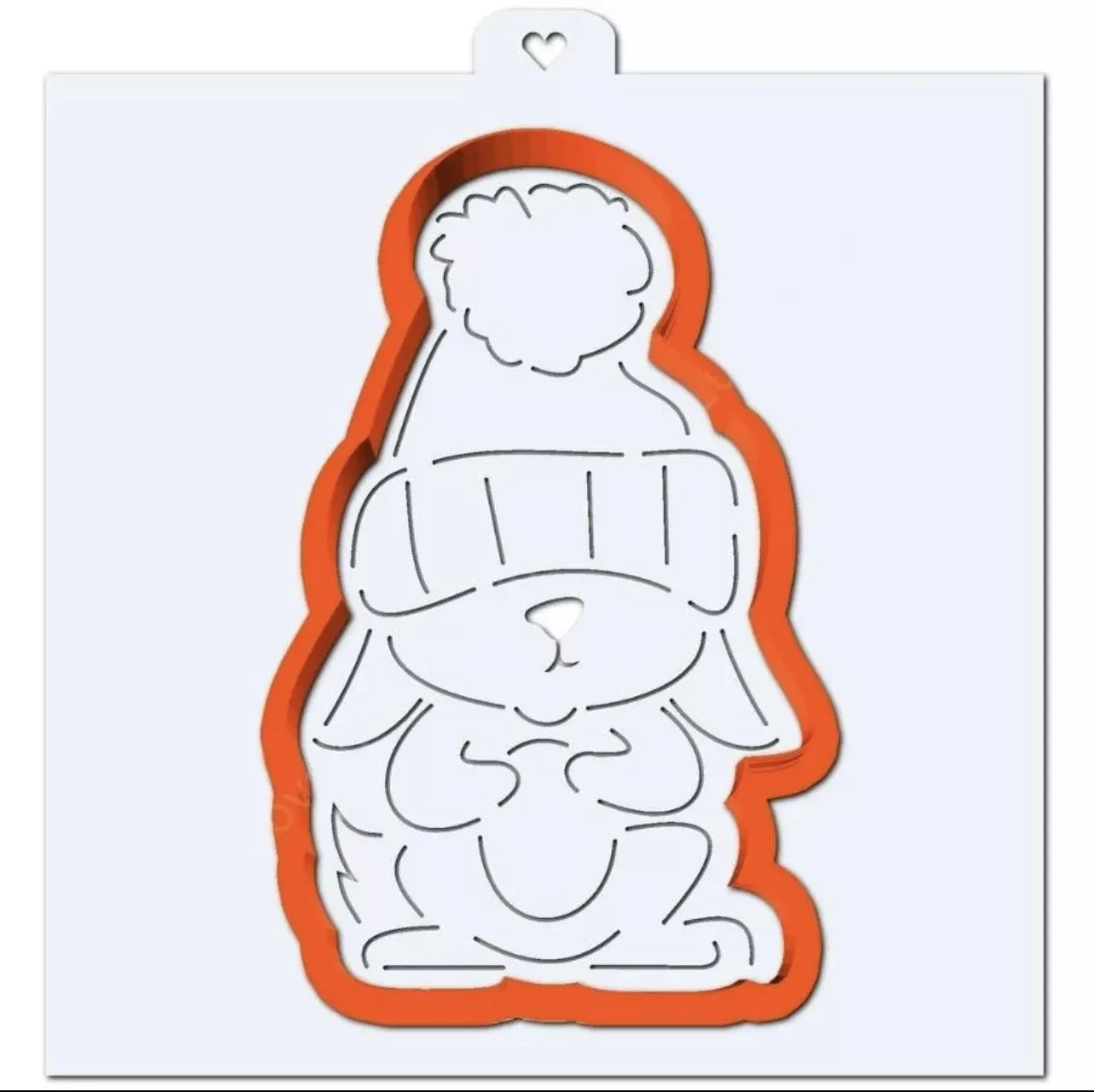 AL Трафарет. Зайчик с большой шапочкой на голове​