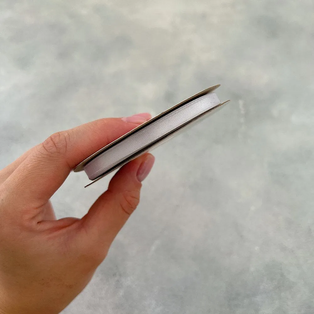 Лента атласная "Белая 6001", 6 мм