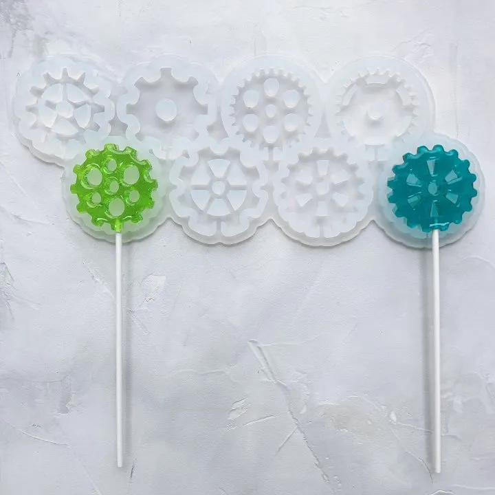 Силиконовая форма для леденцов Шестеренки №173 5 см 8 шт