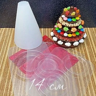 Силиконовая форма молд №1013 Елочка Пирамида, 14 см