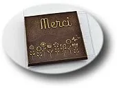 Форма для шоколада "Плитка Мерси цветы", (пластик)