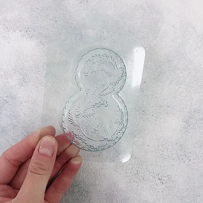 Форма для шоколада Цифра 8 с мимозой (пластик)