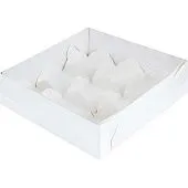 Коробка для 9 моти Белая с пластиковой крышкой, 17,5х17,5х5,5 см