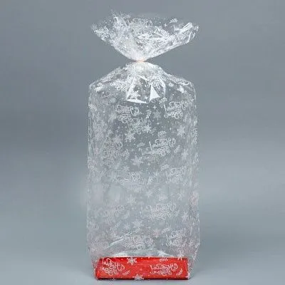 Пакет подарочный с жестким дном "Новогодние подарки", 11х17х60 см