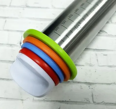 Скалка, с ограничителями, из нержавеющей стали (42х4,5 см) Китай