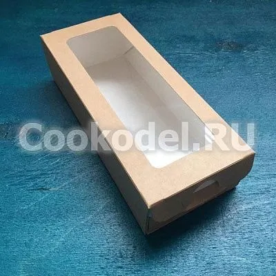 Коробка Пенал узкий 500 с окном, 17х7х4 см