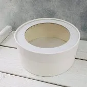 Коробка шляпная для зефира и макаронс Белая, d 16 см, h 7 см