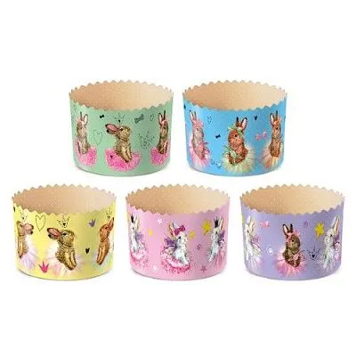 Формы для кулича "Зайчики", 110х85 мм, 10 шт