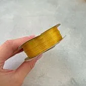 Лента атласная "Ярко-золотистая 6187" шир-3 мм, 100 м