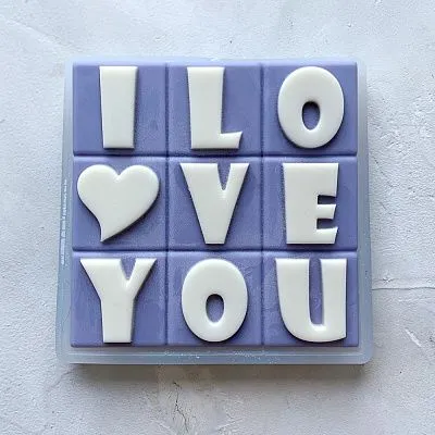 Силиконовая форма №513 "Плитка шоколада-I Love You"