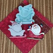 Силиконовая форма №1733 "Дед Мороз на санях" 2,5D