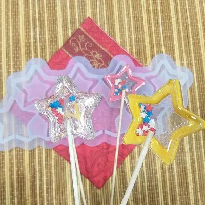 Силиконовая форма леденец-погремушка Звезда №244