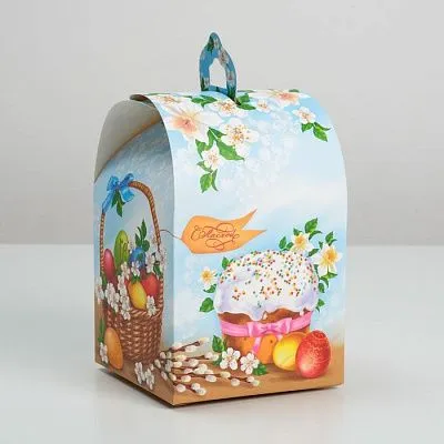 Коробка складная «Вкусный Кулич», 16,5х14,5х21 см
