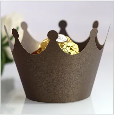 Манжетка для капкейка "Корона Коричневая" 25 шт.