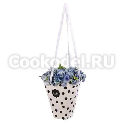 Пакет для пряничного букета Стильный горошек 33,5х31,5 см