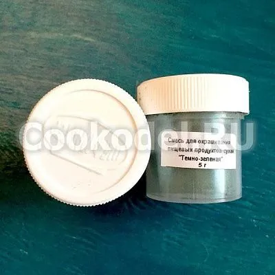 Сухой блестящий краситель Темно-зеленый 5 гр