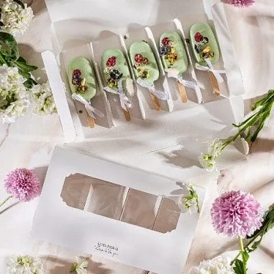 Коробка для эклеров и эскимо Белая, 5 вкладышей, 25х15х5 см