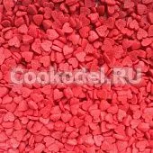 Посыпка Сердечки красные 6-7 мм, 100 гр