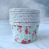 Форма/капсула бумажная "Маффин Роза Горошек" (10 шт) 50х40 мм