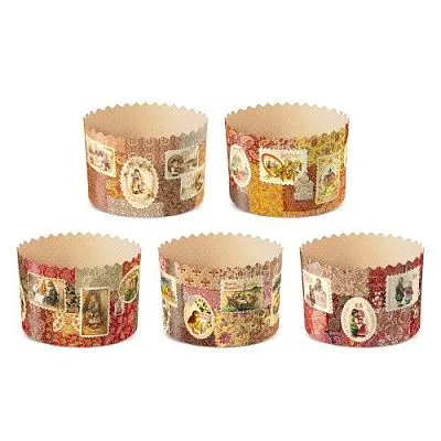 Формы для кулича "Ретро" диаметр дна 110х85 мм, 10 шт