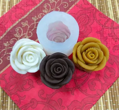 Силиконовая форма молд 3D Цветок Роза №46 4 см