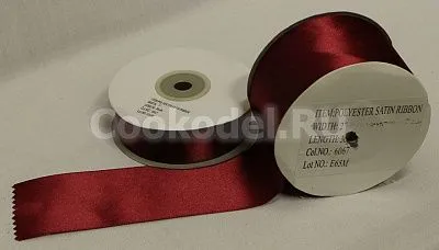 Лента атласная "Бордовая-6064/6067" шир-3 мм (91 м)