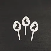 Топпер "Зайчик в яйце", 3 шт, акрил-серебро