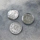 Топпер "ХВ круг", 3 шт, акрил-серебро