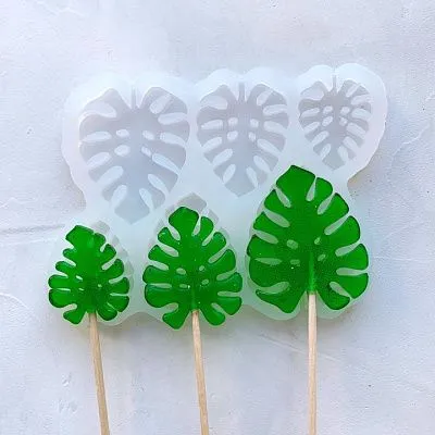 Силиконовая форма для леденцов №234 "Лист монстеры"
