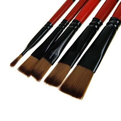 Набор плоских кистей, нейлон, 5 шт